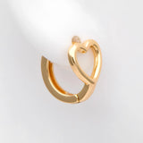 10 Heart Hoop Earrings, 18K Plated Brass Hooks
