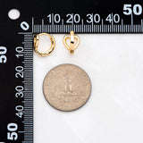 10 Heart Hoop Earrings, 18K Plated Brass Hooks