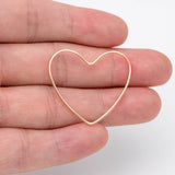 10pcs Heart Link Charms 18K Plated Brass 28x32mm DIY Jewelry Making (GB-2931)