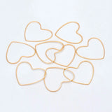 10pcs Heart Link Charms 18K Plated Brass 28x32mm DIY Jewelry Making (GB-2931)