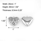 10pcs Heart Locket Openable Box Pendant for Photos
