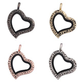 10pcs Heart Locket Pendant Charms for Jewelry Making