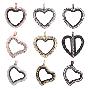 10pcs Heart Locket Pendant Charms for Jewelry Making