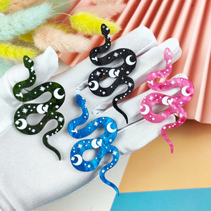 10pcs Heart Moon Snake Acrylic Charms For Jewelry Making DIY Earrings Keychain