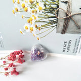 10pcs Heart Shape Acrylic Charms 3D Pendants Dried Flower In Ball Jewelry Making