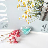 10pcs Heart Shape Acrylic Charms 3D Pendants Dried Flower In Ball Jewelry Making