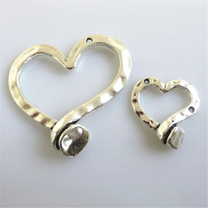 10pcs Heart Shaped Charm Pandant for Jewelry Making DIY