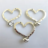 10pcs Heart Shaped Charm Pandant for Jewelry Making DIY