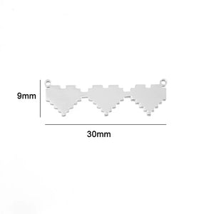 10pcs Stainless Steel Heart Pendant for DIY Necklace
