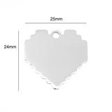 10pcs Stainless Steel Heart Pendant for DIY Necklace