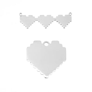 10pcs Stainless Steel Heart Pendant for DIY Necklace