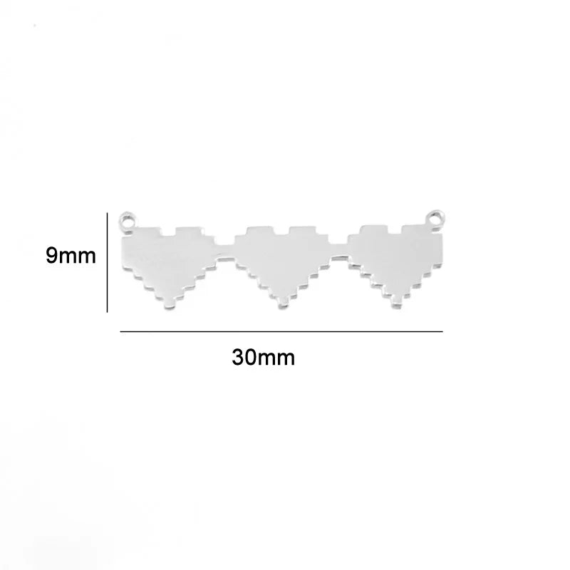 10pcs Stainless Steel Heart Pendant for DIY Necklace