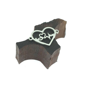Heartbeat Love Stainless Steel Pendant for Wish Bracelet Making