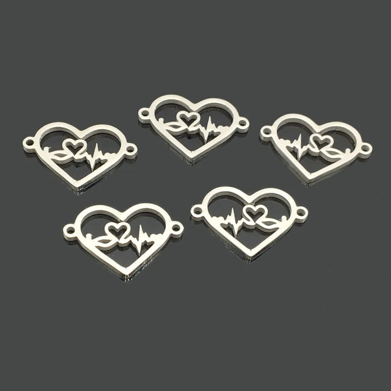 Heartbeat Love Stainless Steel Pendant for Wish Bracelet Making