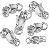 10pcs Stainless Steel Lobster Clasps with Jump Rings for Jewelry Making
