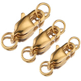10pcs Stainless Steel Lobster Clasps with Jump Rings for Jewelry Making