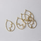 10pcs High KC Geometric Charms Round Drop Charm Pendant DIY Earrings Necklace