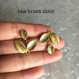 10pcs High Leaf Charm Pendant Metal Brass Silver-color Jewelry DIY Supplies