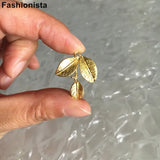 10pcs High Leaf Charm Pendant Metal Brass Silver-color Jewelry DIY Supplies