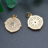 10pcs High Nickel CZ Beads Sun Pendant Charms for Jewelry Making