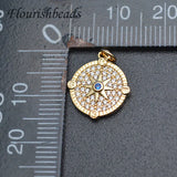 10pcs High Nickel CZ Beads Paved Sun Pendant Charms for Jewelry Making
