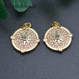 10pcs High Nickel CZ Beads Sun Pendant Charms for Jewelry Making