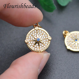 10pcs High Nickel CZ Beads Sun Pendant Charms for Jewelry Making