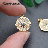 10pcs High Nickel CZ Beads Sun Pendant Charms for Jewelry Making