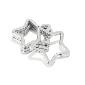 10pcs High Pentagram Shape Stainless Steel Key Chains