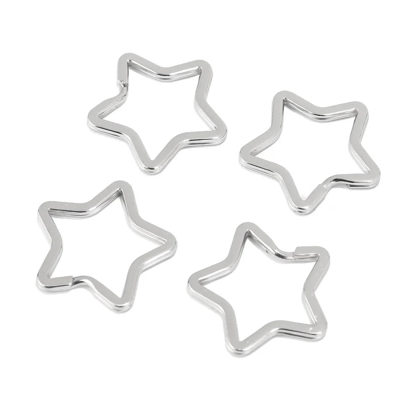 10pcs High Pentagram Shape Stainless Steel Key Chains