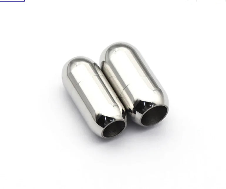 10pcs High Stainless Steel Barrel Magnetic Clasp for Leather Bracelet Findings