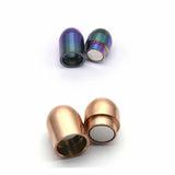 10pcs High Stainless Steel Barrel Magnetic Clasp for Leather Bracelet Findings