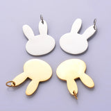 10pcs Stainless Steel Rabbit Bunny Charms Pet ID Dog Tag Pendant