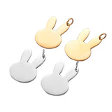 10pcs Stainless Steel Rabbit Bunny Charms Pet ID Dog Tag Pendant