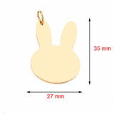 10pcs Stainless Steel Rabbit Bunny Charms Pet ID Dog Tag Pendant