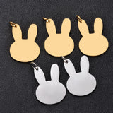 10pcs Stainless Steel Rabbit Bunny Charms Pet ID Dog Tag Pendant