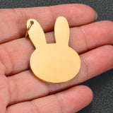 10pcs Stainless Steel Rabbit Bunny Charms Pet ID Dog Tag Pendant