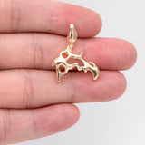 10pcs Hollow Irregular Ear Posts, 18K Plated Brass Stud Earring Components
