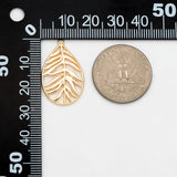 10pcs Hollow Leaf Pendants 27x17mm 18K Plated Charms DIY Jewelry Making
