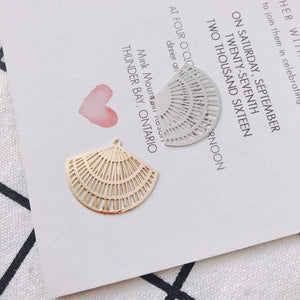 10pcs Hollow Pendant Base Silver Charm Necklace Earrings DIY Jewelry