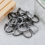 10pcs Horseshoe Clasp Metal Key Ring Zinc Alloy D-Type Buckle