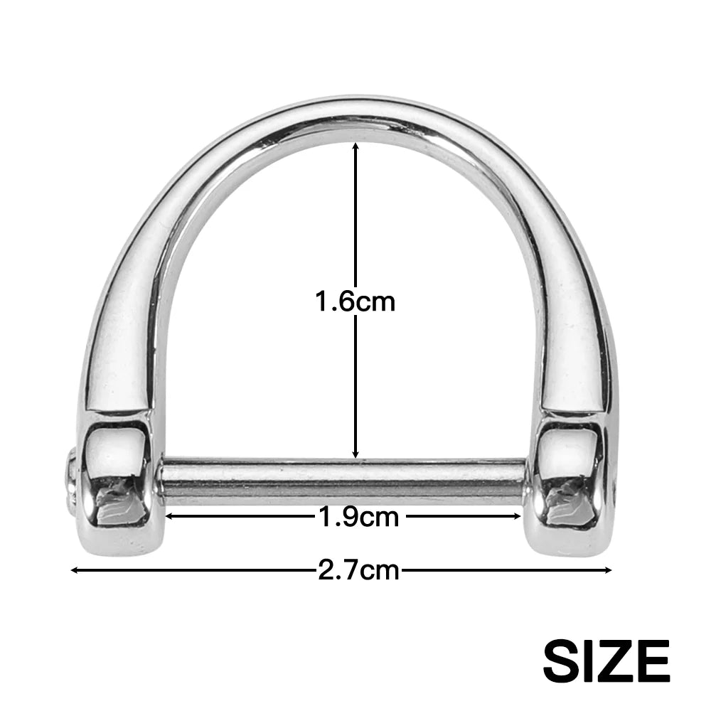 10pcs Horseshoe Clasp Metal Key Ring Zinc Alloy D-Type Buckle