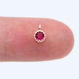 10pcs Hot Pink CZ Paved Charm Pendants 4x6mm, Real Plated Brass