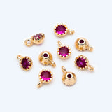 10pcs Hot Pink CZ Paved Charm Pendants 4x6mm, Real Plated Brass