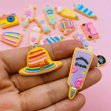 10pcs Resin Girl Charm Hat Nail Polish Pendant for DIY Necklace