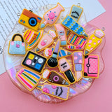 10pcs Resin Girl Charm Hat Nail Polish Pendant for DIY Necklace