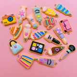 10pcs Resin Girl Charm Hat Nail Polish Pendant for DIY Necklace