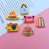 10pcs Resin Girl Charm Hat Nail Polish Pendant for DIY Necklace