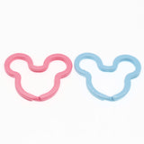 10pcs Mickey Head Metal Key Chain Split Rings Unisex Keyring DIY