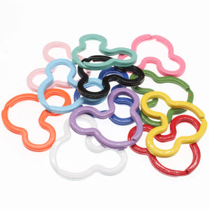 10pcs Mickey Head Metal Key Chain Split Rings Unisex Keyring DIY
